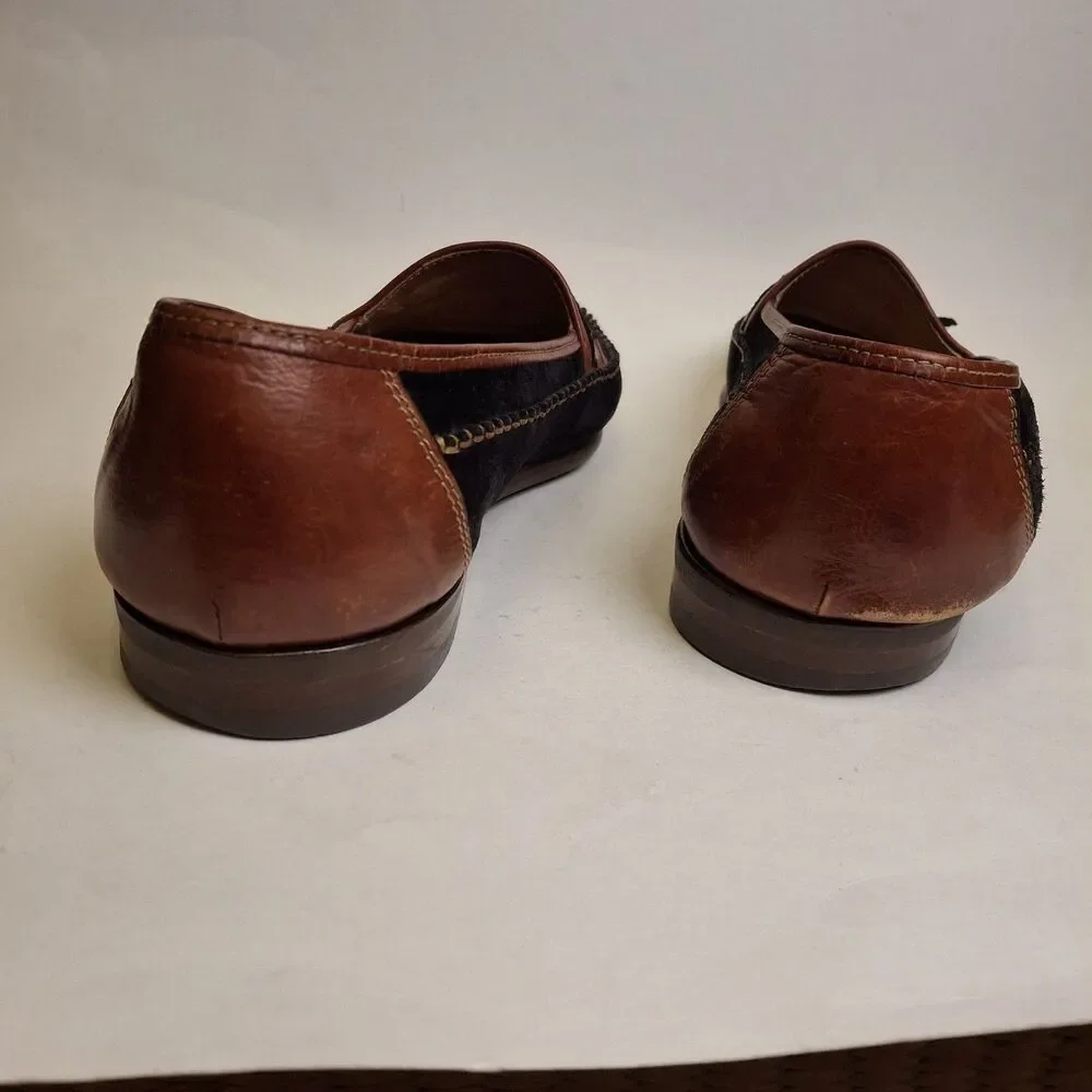 Ballys Marcello Tassel Loafer Men 10W ITALY Brown Black Suede Leather Old Money